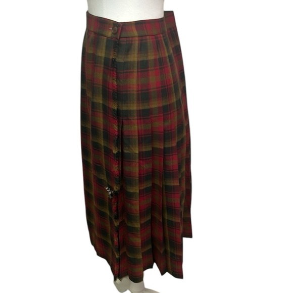 Gumushels Plaid Wool Wrap Skirt - Picture 3 of 5